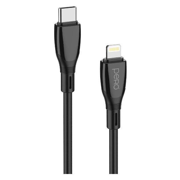 фото Кабель dc11 pd type-c to lightning, 27w, 1m black (prdc-11tl1mb) pero