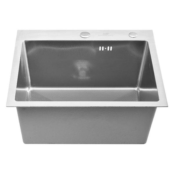фото Мойка кухонная нержавеющая сталь, рифленая, 50х44 см, с дозатором (w35044d-s/w405a) wisent
