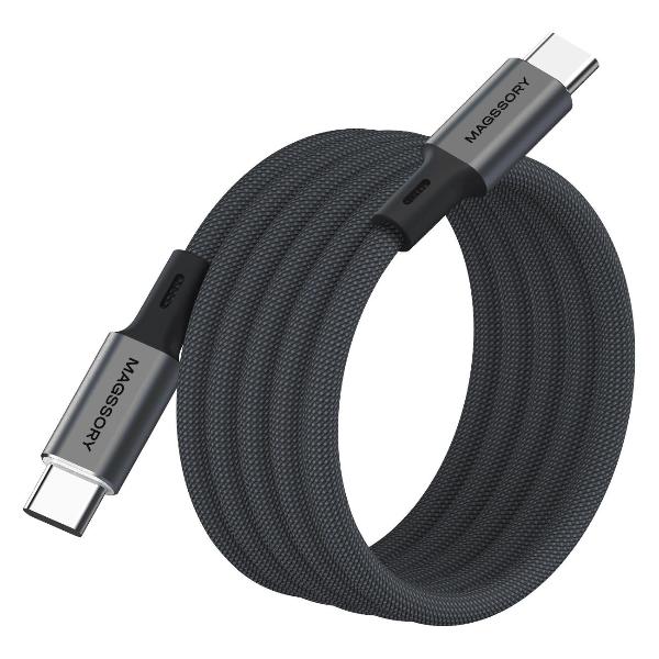 фото Кабель usb type-c 60w, 1,2 м, серый (cbl001) magssory