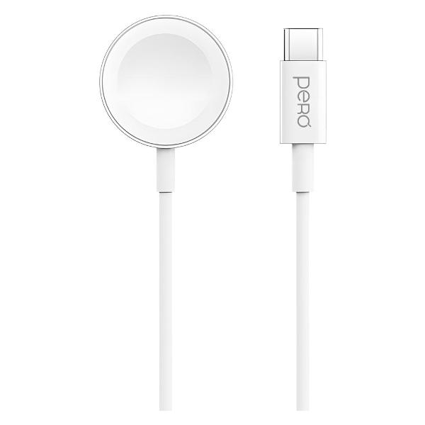 фото Беспроводное зарядное устройство usb type-c для apple watch 7/se/6/5/4/3 white (тс19wh) pero