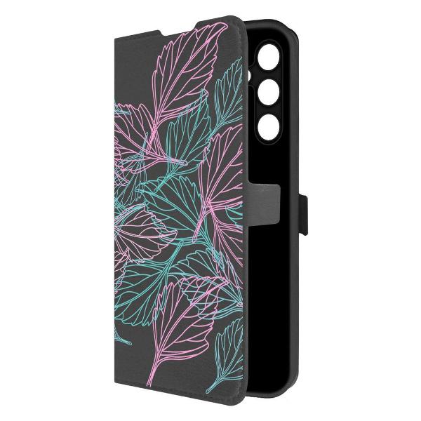 фото Чехол eco book для samsung galaxy a25 5g (a256), "листья паттерн", красный (524903) krutoff