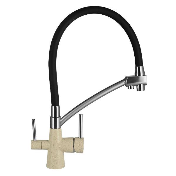 фото Смеситель для кухни с фильтром для питьевой воды, крем (w4855-30-2) wisent