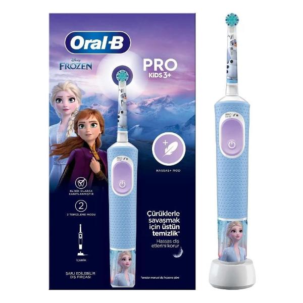 фото Электрическая зубная щетка oral-b vitality pro kids frozen (d.103.413.2k) braun