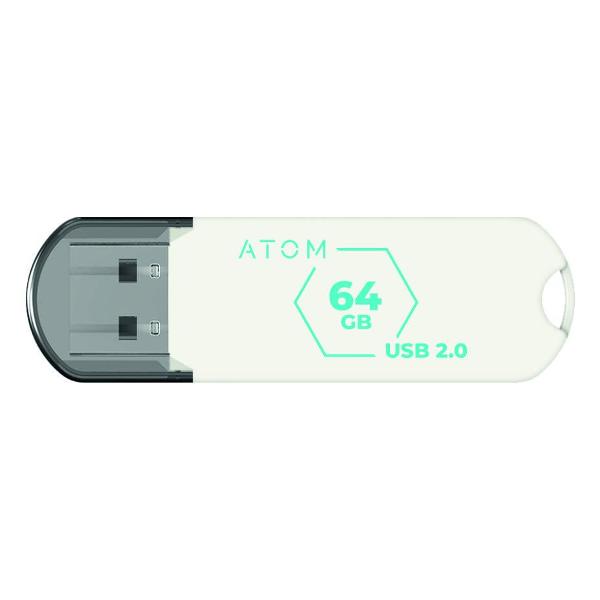 фото Usb-флешка 64gb usb 2.0 (ausb2h2w/64gb) atom