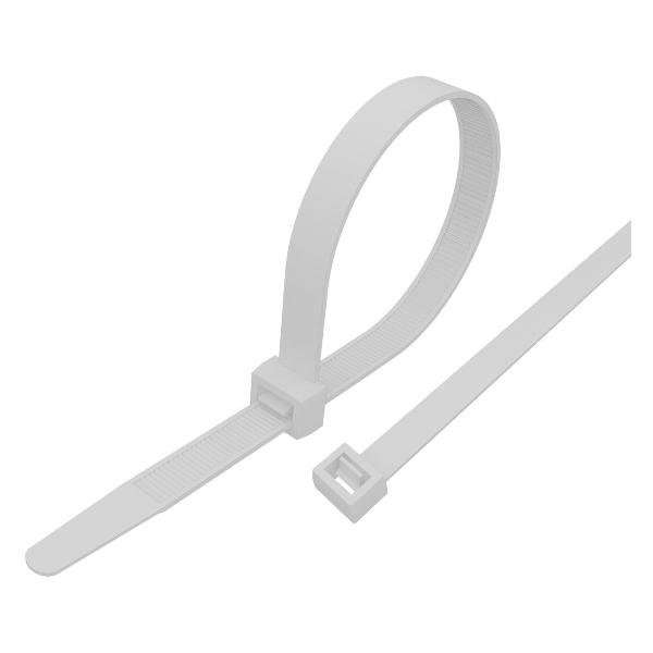 фото Cтяжки кабельные нейлоновые, 400x4,8 мм, белые, 100 шт (07-0400) rexant