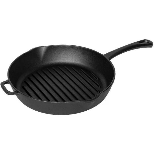 фото Сковорода-гриль чугунная, с литой ручкой, 26 см (0426) гардарика