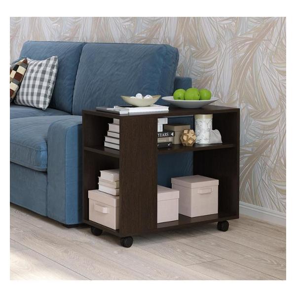 фото Журнальный столик "бруно", на колесиках, 70х35х60 см, венге (6918627) клик мебель
