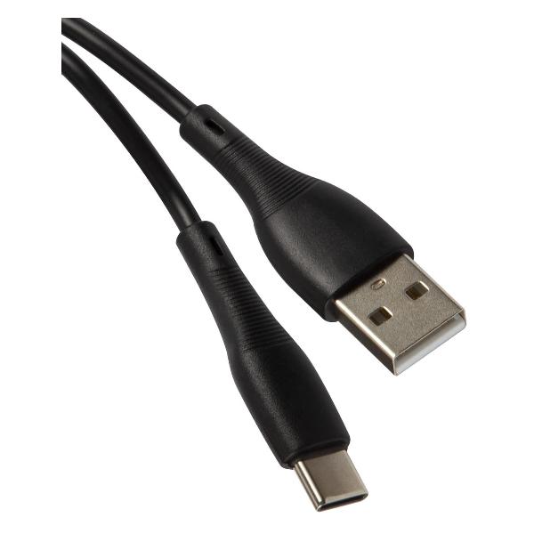 фото Кабель fika usb type-c, 2a, 1 м, черный (ут000029874) unbroke