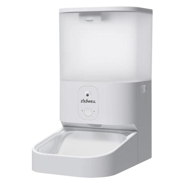 фото Автоматическая кормушка для сухого корма smart с камерой hd 720p, wifi, записью голоса, 5,5 л (zw13) zoowell