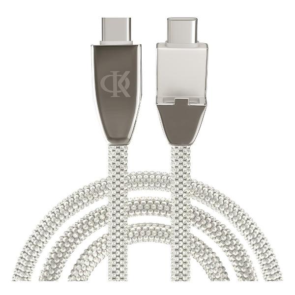 фото Кабель филипп киркоров "кристаллы", type-c/type-c, 1 м, 3а, qc, pd 65w, серебристый (931-458) by
