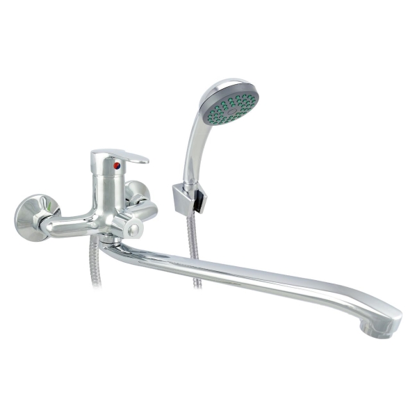 фото Смеситель для ванны и душа pegas, с металлическим шлангом, хром (0402.601a) juguni