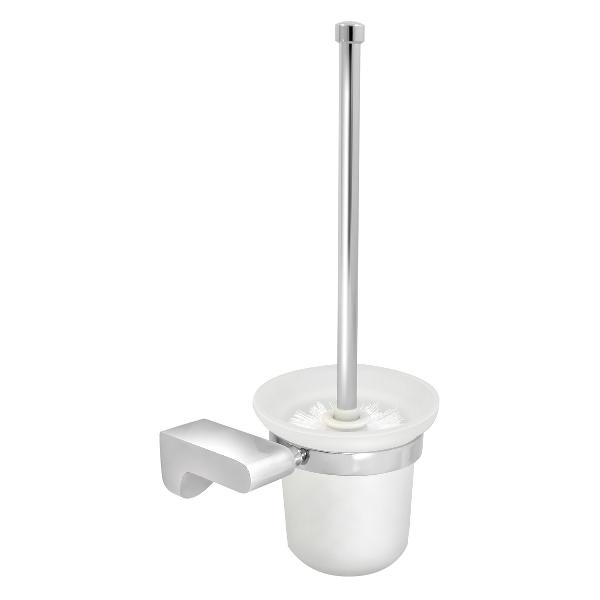 фото Ершик для унитаза mirror b-82714, хром/стекло сатин (2522.021) solinne