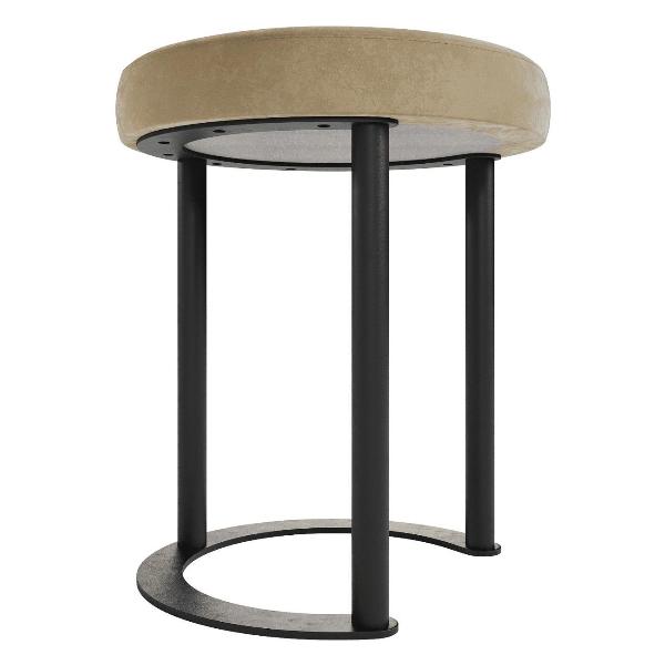 фото Пуф horsix pouf, 38х38х45 см, черный с бежевым сиденьем (ggs-01-2-1) genglass