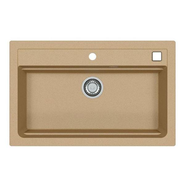 фото Мойка кухонная granital atrox 40, 790х500 мм, с сифоном beige-g55 (1140445) alveus