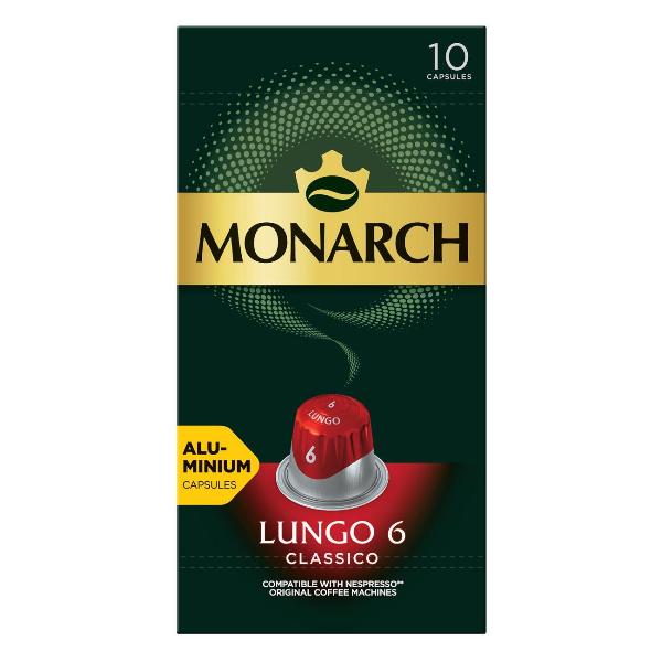 фото Кофе в капсулах lungo classico 6 для nespresso, 10 шт monarch