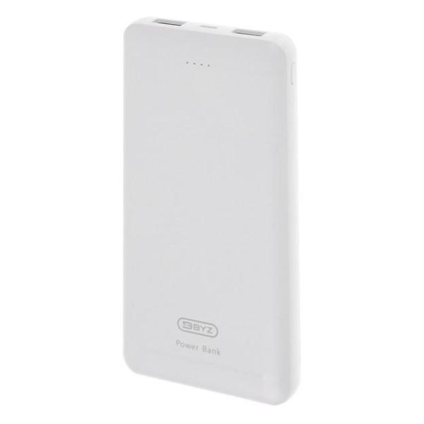 фото Внешний аккумулятор w3, 2xusb/usb type-c, 10000 мач, 2,1а, pd, белый (9949203) byz