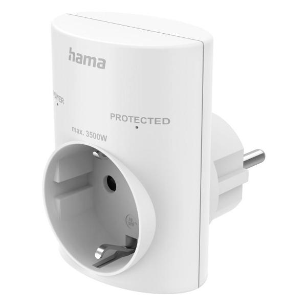 фото Сетевой фильтр на 1 розетку, 3500 вт black (00223322) hama