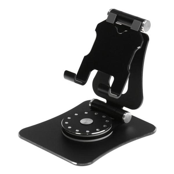 фото Подставка для смартфона регулируемая, складная, поворот на 360°, металл, черная (994893) нет бренда