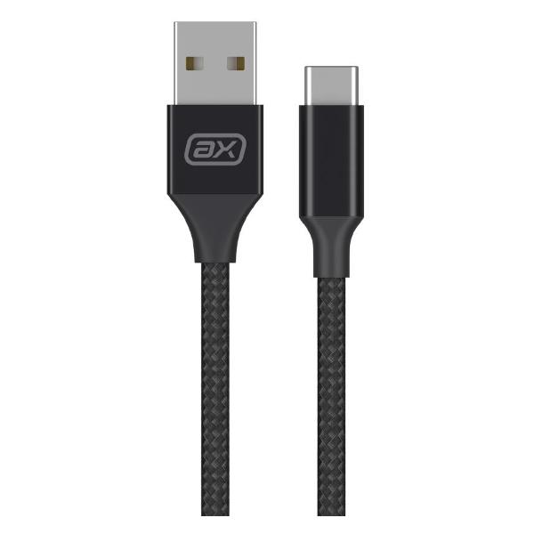 фото Кабель usb/usb-c, 2 а, 2 м, нейлон, черный (7269) axxa