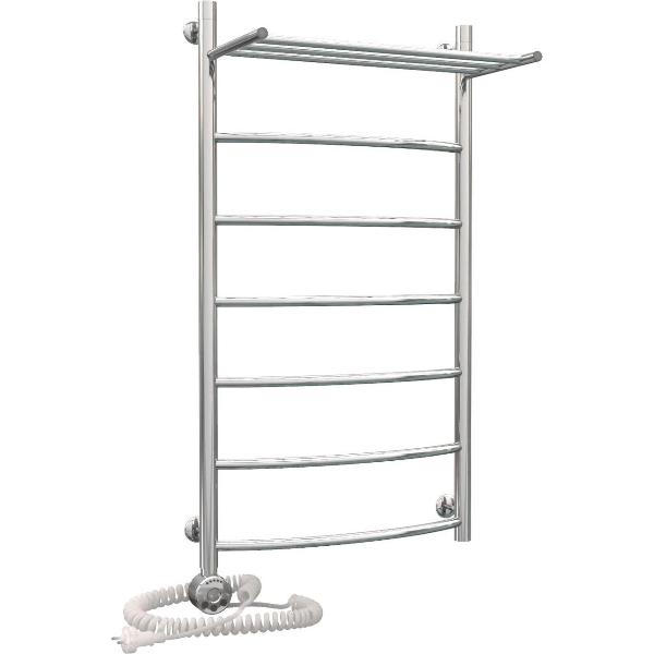 фото Полотенцесушитель электрический "дуга", с полкой, левый тэн, 1000x600 мм (l204100-1000x600) роснерж