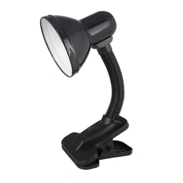 фото Настольный светильник uf-320 c02, 230 в, 60 вт, e27, с прищепкой, черный ultraflash