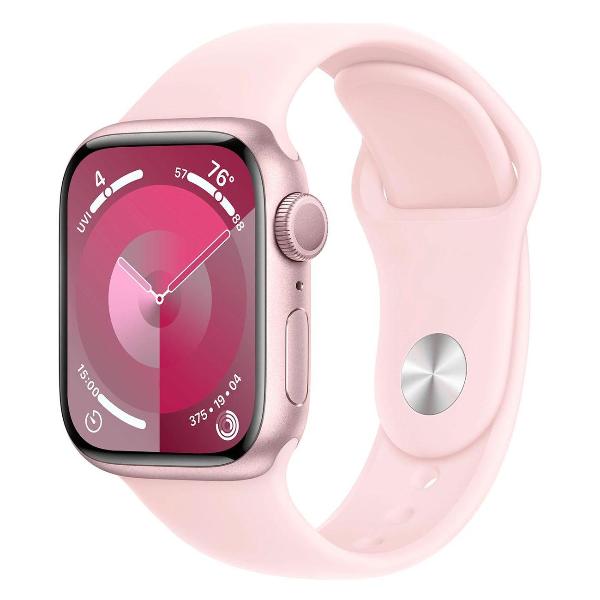 фото Смарт-часы watch series 9 gps 45mm pink aluminium case with light pink sport band m/l (mr9h3ll/a) apple