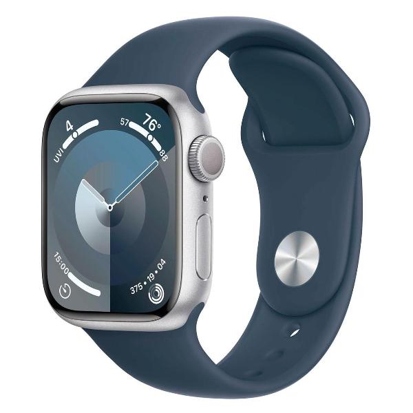 фото Смарт-часы watch series 9 gps 41mm silver aluminium case with storm blue sport band m/l (mr913ll/a) apple