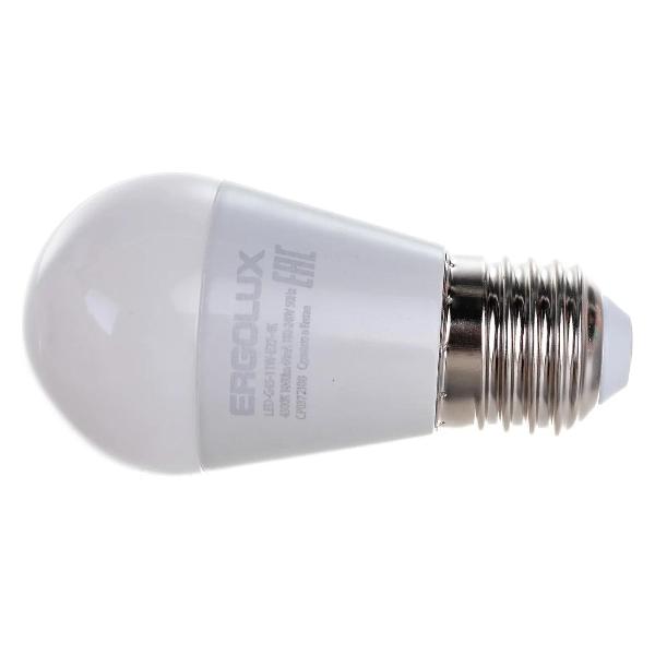 фото Светодиодные лампы "шар" 11вт e27 6500k 172-265в, 10 шт (led-g45-11w-e27-6k) ergolux