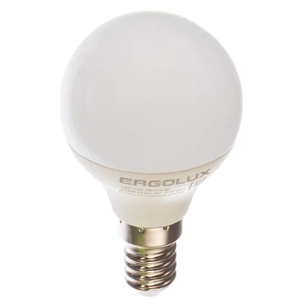 фото Светодиодные лампы "шар" 7вт e27 3000k 172-265в, 10 шт (led-g45-7w-e27-3k) ergolux