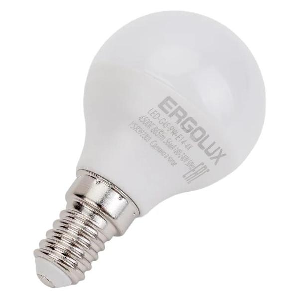 фото Светодиодные лампы "шар" 9вт e14 6500k 172-265в, 10 шт (led-g45-9w-e14-6k) ergolux