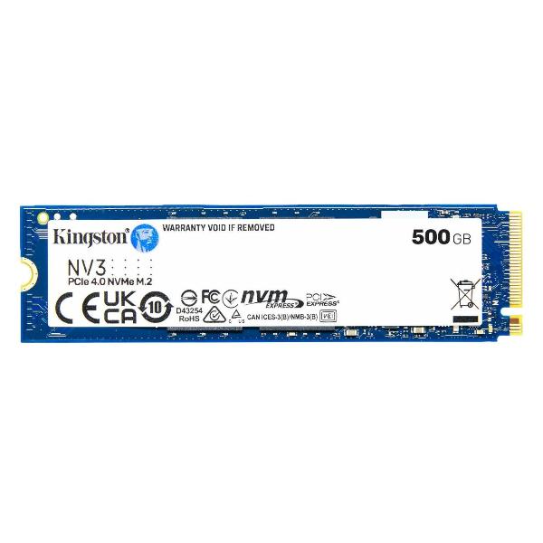 SSD накопитель Kingston NV3 500GB M.2 NVMe PCIe 4.0 x4 3D TLC (SNV3S/500G)