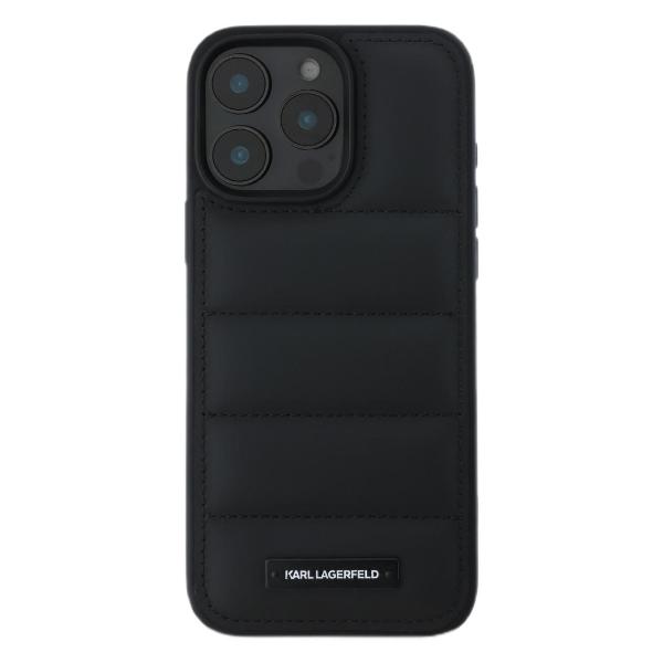 фото Чехол для iphone 16 pro max, pu quilted metal logo hard black (klhcp16xpsqak) karl lagerfeld