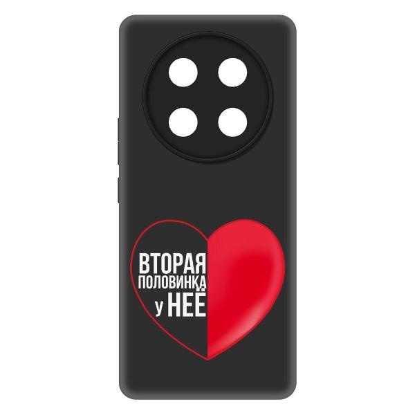 фото Чехол soft case "цветочная композиция" для honor x60 pro, черный (581887) krutoff
