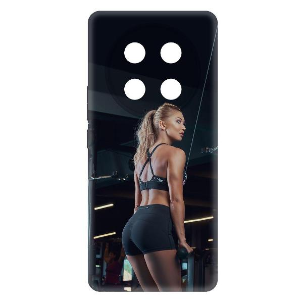 фото Чехол eco book "цветение" для honor x8c, черный (594929) krutoff