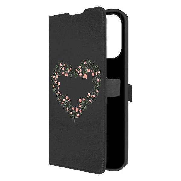 фото Чехол eco book "сакура" для honor x8c, черный (594923) krutoff