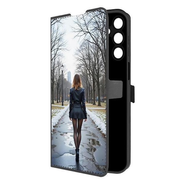 фото Чехол eco book "весна в городе" для samsung galaxy a25 5g (a256), черный (600957) krutoff