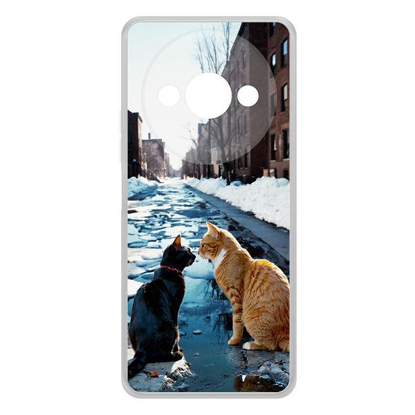 фото Чехол clear case "мартовские коты" для xiaomi redmi note 13 pro 4g (598848) krutoff