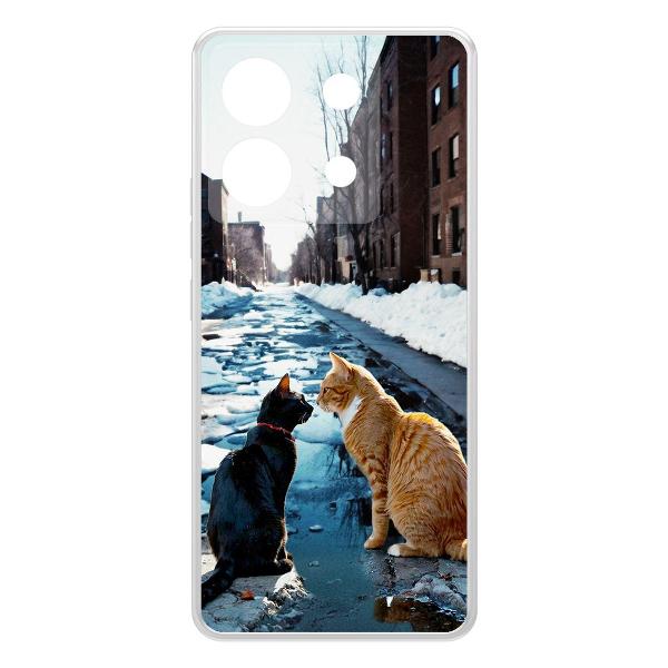 фото Чехол clear case "мартовские коты" для xiaomi redmi note 9 (598884) krutoff