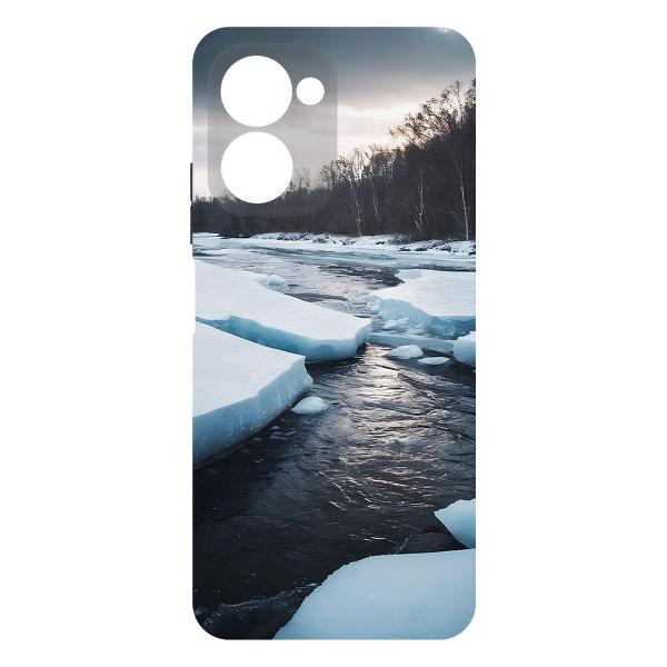 фото Чехол soft case "весенний ледоход" для realme c55, черный (599436) krutoff