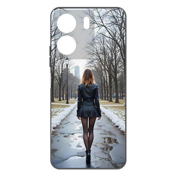 фото Чехол soft case "весна в городе" для xiaomi poco m6 pro 4g, черный (599881) krutoff