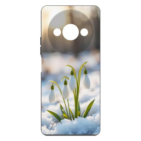 фото Чехол soft case "подснежники" для xiaomi poco m6 pro 5g, черный (599889) krutoff