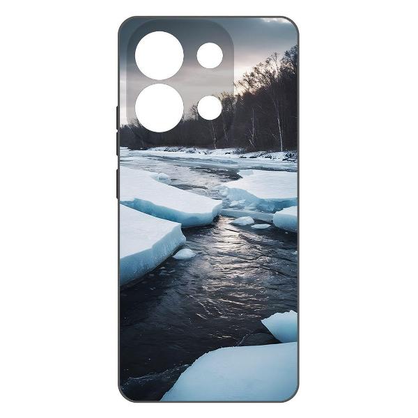 фото Чехол soft case "весенний ледоход" для xiaomi redmi note 13 pro+ 5g, черный (599980) krutoff