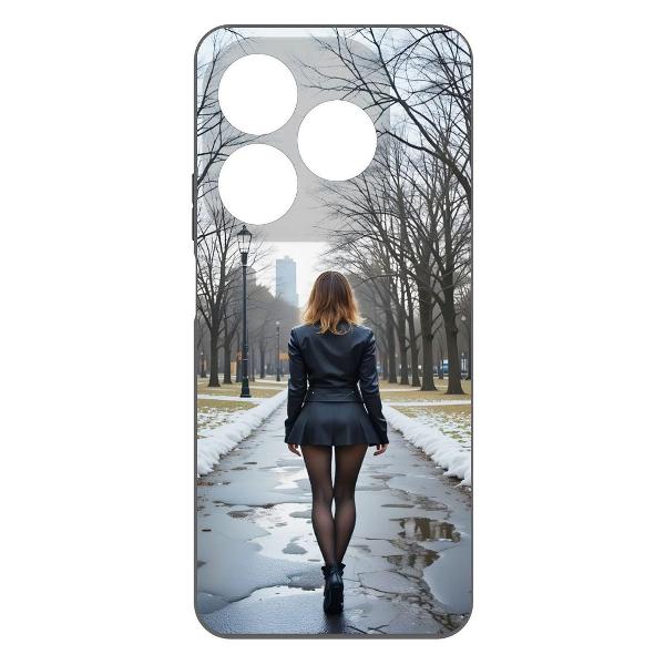 фото Чехол soft case "весна в городе" для vivo t2, черный (599806) krutoff