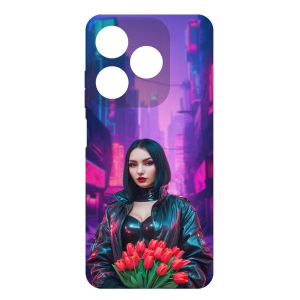 фото Чехол soft case "киберпанк: весна" для tecno spark 20, черный (599751) krutoff