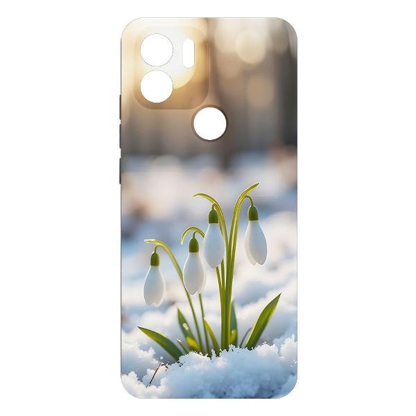фото Чехол soft case "подснежники" для xiaomi poco m6 pro 4g, черный (599884) krutoff