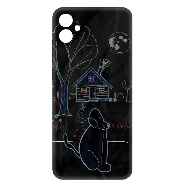 фото Чехол soft case "кошки-мышки" для samsung galaxy m04 (m045), черный (604802) krutoff