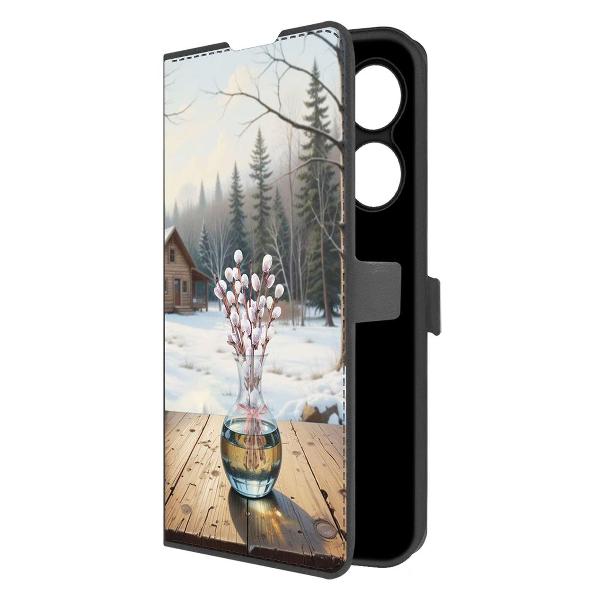 фото Чехол eco book "верба" для itel s18 pro, черный (600576) krutoff