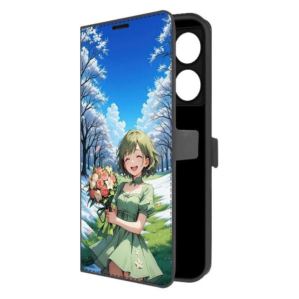 фото Чехол eco book "аниме: весна" для infinix smart 7, черный (600434) krutoff