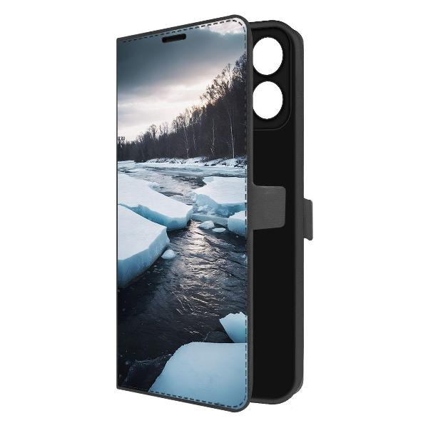 фото Чехол eco book "весенний ледоход" для honor x8c, черный (600228) krutoff