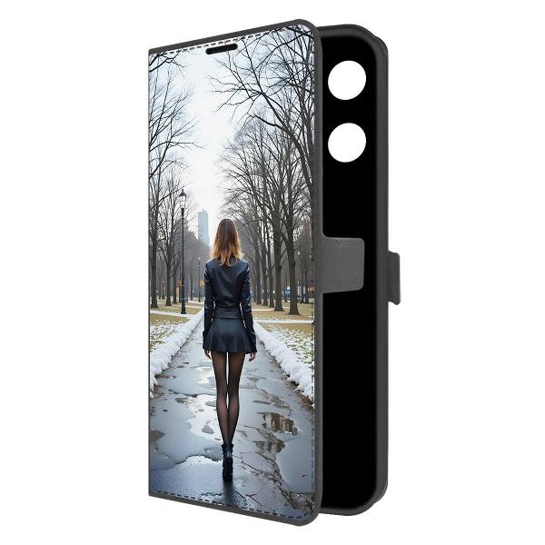 фото Чехол eco book "весна в городе" для infinix note 40, черный (600401) krutoff